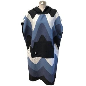 Nomadix Changing Poncho Unisex M/L Adult Blue Black Wave Hooded Towel Beachy